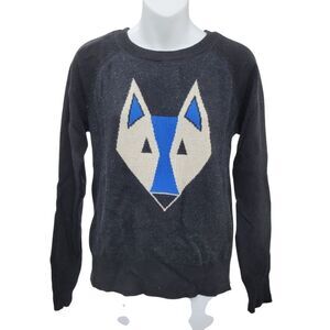 2/$20 Bench 23% Wool Black & Blue Wolf Crew Neck Sweater Size: M